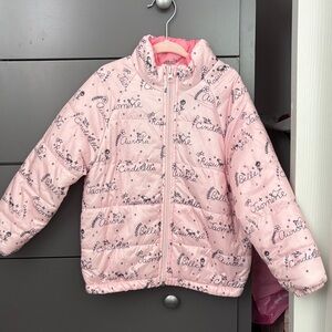 Disney Pink Puffer Jacket with Princess Signature Design